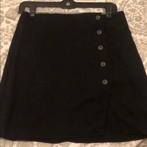 Black miss love suede skirt with front buttons